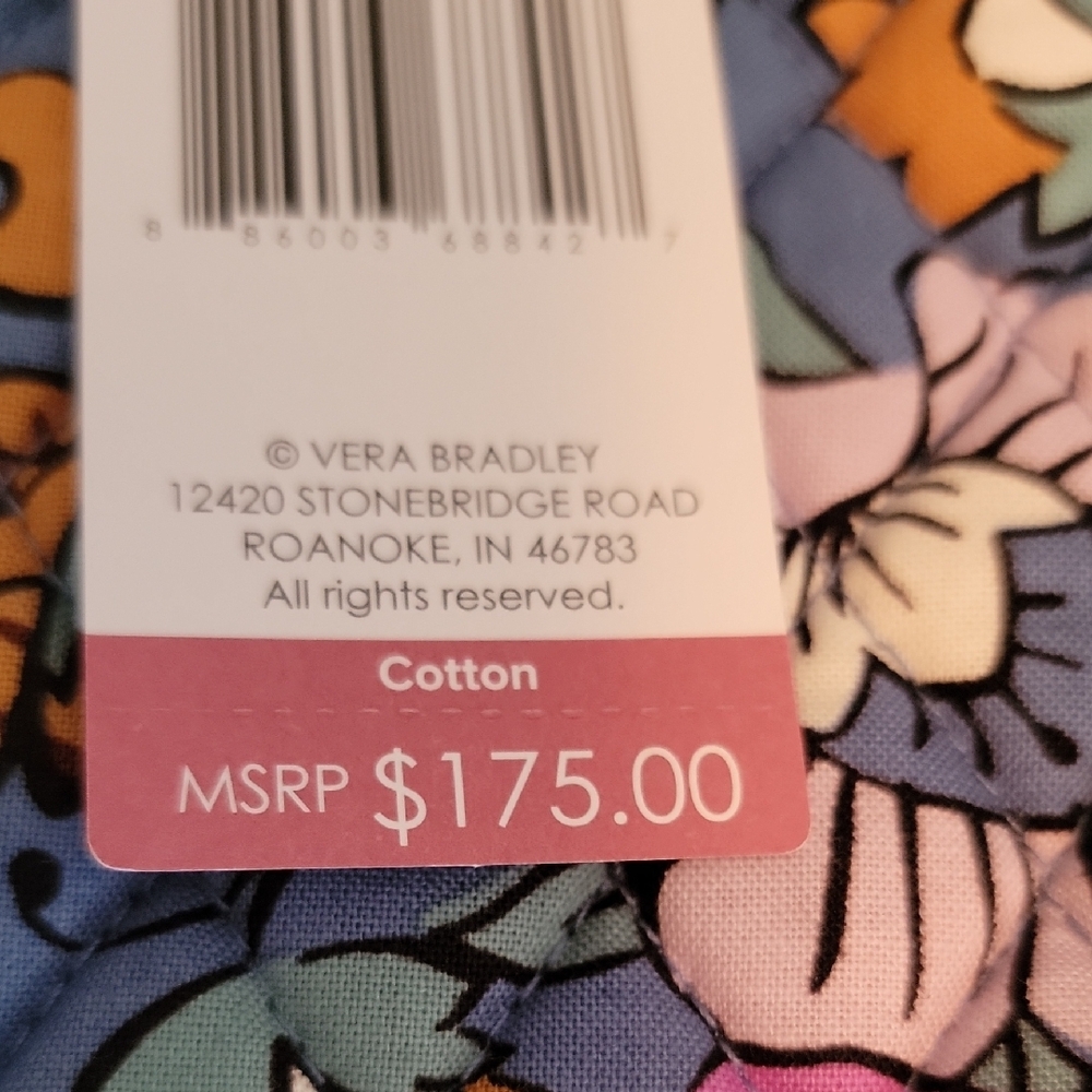 Vera Bradley Blue and Pink Floral Backpack - Picture 2 of 6